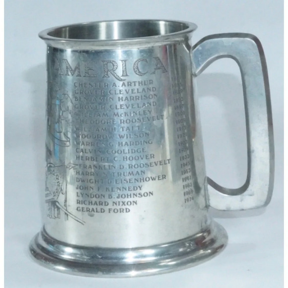 Presidents of America Vintage Engraved Pewter Mug - Picture 4 of 8